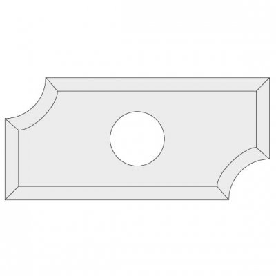 IGM Professional N031-50142  Žiletka tvrdokovová radiusová N031 - 2xR5 15x18x2 UNI