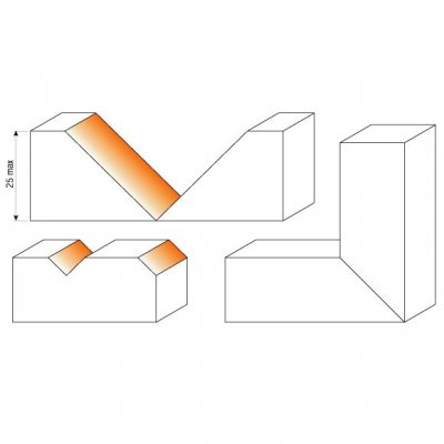IGM Professional F465-96731 Uhlová V fréza HM - 91° D52x25 L100 S=20
