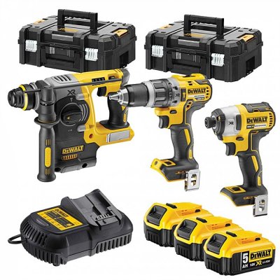 DeWALT DCK368P3T Kombinovaná súprava 18 V - kladivo SDS-plus + vŕtačka + rázový uťahovač