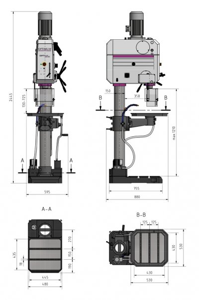 OPTIMUM Stĺpová prevodová vŕtačka OPTIdrill DH 45 G