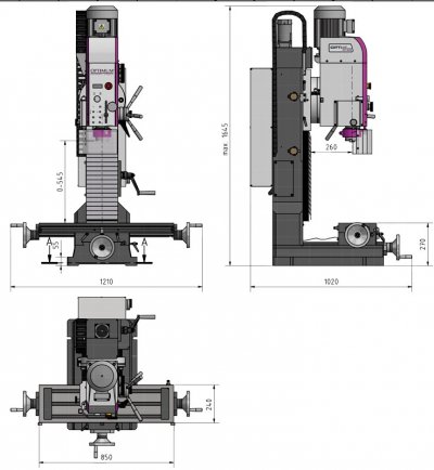 OPTIMUM Vŕtačko-frézka OPTImill MH 50 G