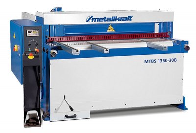 Metallkraft® Elektrické nožnice na plech MTBS 1350-30 B s programovateľným zadným dorazom