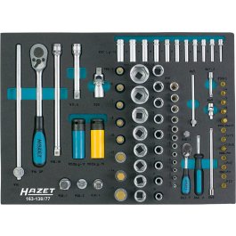 HAZET Sada nástrčných hlavíc 163-138/77 ∙ 1/2", 1/4" ∙ 77 ks