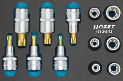 HAZET Sada náradia TORX® 163-245/12 ∙ 1/2" ∙ 12 ks