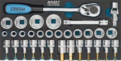 HAZET Sada nástrčných hlavíc 163-272/32 ∙ 1/2" ∙ 32 ks