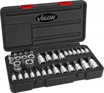 VIGOR Sada nástrčných hlavíc TORX® V1781 ∙ 34 ks
