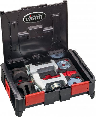 VIGOR Multibox V4700-L s univerzálnou sadou pre demontáž/ montáž kompaktných ložísk kolies V4680 ∙ 15 ks