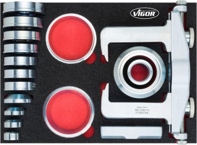 VIGOR Univerzálna sada náradia pre demontáž nábojov kolies V4906 ∙ 23 ks