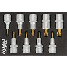 HAZET Sada nástrčných hlavíc TORX® 163-271/9 ∙1/2" ∙ 9 ks