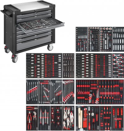 VIGOR V4481-X/499 Dielenský vozík 1000 XL nerez, 499 ks náradia