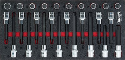 VIGOR Sortiment nástrčných hlavíc TORX® V5095 ∙ 26 ks
