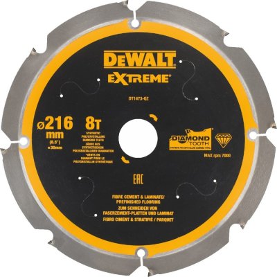 DeWALT DT1473 Rezný kotúč na cementovo-vláknité dosky, 216 x 30 mm, 8 zubov