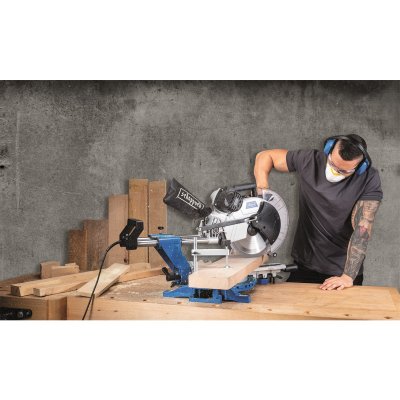 Scheppach / Woodster Scheppach HM 140 L Pokosová píla s poťahom, laserom, obojstranným náklonom, 2000 W