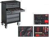 VIGOR V2379N Dielenský vozík a sada „Black Edition“, 164 ks náradia