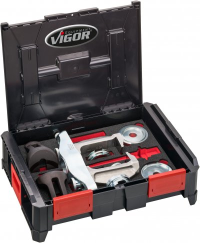 VIGOR Multibox V4700-L s univerzálnou sadou pre demontáž/ montáž kompaktných ložísk kolies V4680 ∙ 15 ks