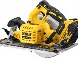 DeWALT DCS572NT Aku kotúčová píla so základňou pre lištu 184 mm, 18 V