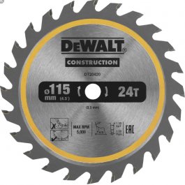 DeWALT DT20420 Pílový kotúč CONSTRUCTION 115 mm, 24 z pre DCS571