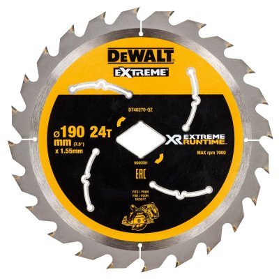 DeWALT DT40270 Pílový kotúč XR EXTREME RUN TIME 190 mm, 24 z pre DCS577