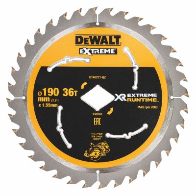 DeWALT DT40271 Pílový kotúč XR EXTREME RUN TIME 190 mm, 36 z pre DCS577