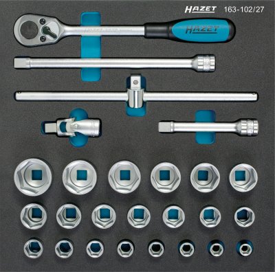 HAZET Sada nástrčných hlavíc 163-102/27 ∙ 1/2" ∙ 26 ks
