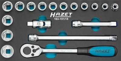 HAZET Sada nástrčných kľúčov 163-191/18 ∙ 1/2" ∙ 18 ks
