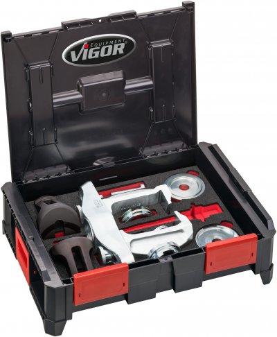VIGOR Multibox V4700-L s univerzálnou sadou pre demontáž/ montáž kompaktných ložísk kolies V4680 ∙ 15 ks