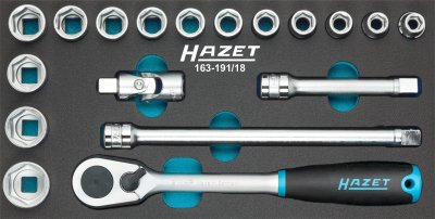 HAZET Sada nástrčných kľúčov 163-191/18 ∙ 1/2" ∙ 18 ks
