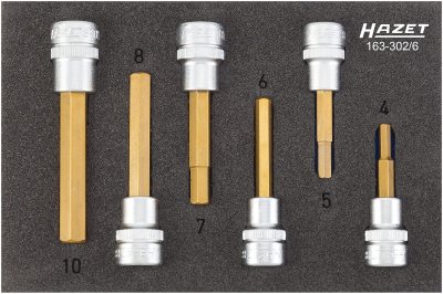 HAZET Sada nástrčných hlavíc 163-302/6 ∙ 3/8" ∙6 ks