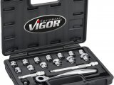 VIGOR Sada nástrčných kľúčov superplochých V6202 ∙ 3/8" ∙ 18 ks