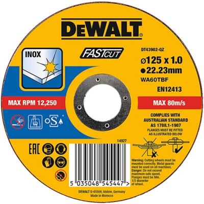 DeWALT DT43902 Rezný  kotúč plochý HIGH PERFOMANCE na nerez,  ø 125 mm