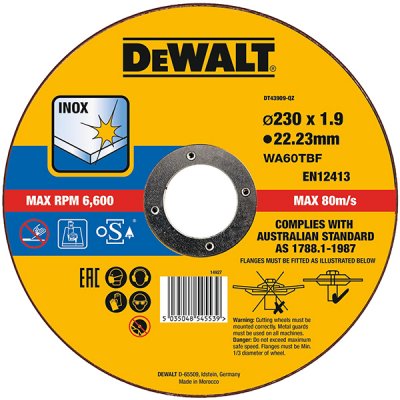 DeWALT DT43909 Rezný  kotúč plochý HIGH PERFOMANCE na nerez,  ø 230 mm