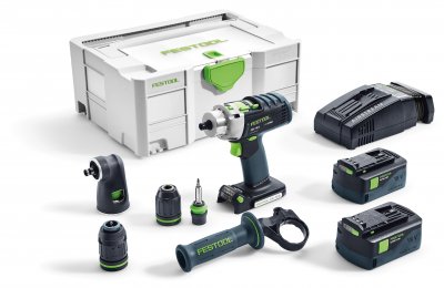 FESTOOL 574704 Akumulátorový skrutkovač s príklepom PDC 18/4 Li 5,2-Set/XL QUADRIVE, 18 V