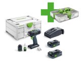 FESTOOL 577428 Akumulátorový vŕtací skrutkovač T 18+3 HPC 4,0 I-Plus Organizer Edition