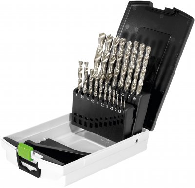 FESTOOL 498981 Box HSS oceľové vrtáky HSS D 1-10 Sort/19