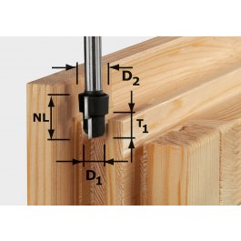 FESTOOL 492714 Stupňovitá fréza HW, stopka 12 mm HW D20,3/12,3/9,3 S12