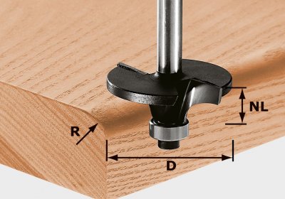 FESTOOL 491131 Profilová fréza rádiusová HW, stopka 8 mm HW S8 D42/R6