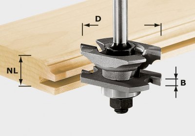 FESTOOL 490645 Profilová fréza na profil drážky HW, stopka 8 mm HW S8 D46 x D12-NT