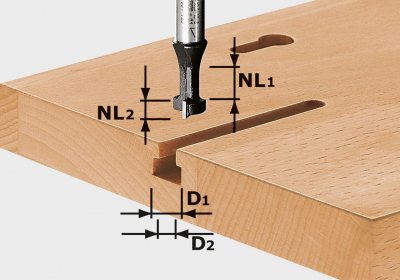 FESTOOL 491035 Drážkovacia fréza HW tvaru T, stopka 8 mm HW S8 D10,5/NL13