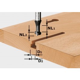 FESTOOL 491035 Drážkovacia fréza HW tvaru T, stopka 8 mm HW S8 D10,5/NL13