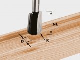 FESTOOL 490981 Žliabková fréza HW, stopka 8 mm HW S8 R5