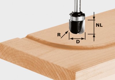 FESTOOL 490982 Žliabková fréza HW, stopka 8 mm HW S8 R6,4 KL