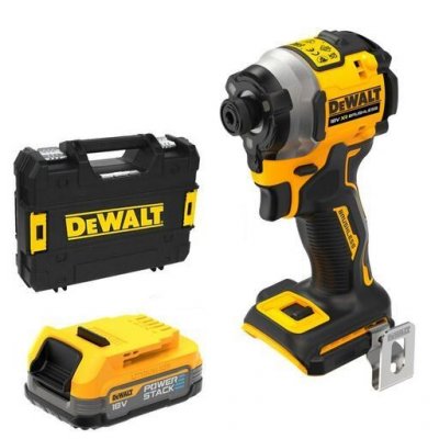 DeWALT DCF850E1T Aku rázový uťahovač 1/4" XR 18 V Powerstack, 1,7 Ah